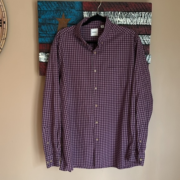 Row M Men's Purple Checkered Long Sleeve Button Down Shirt Size XL - Picture 1 of 8